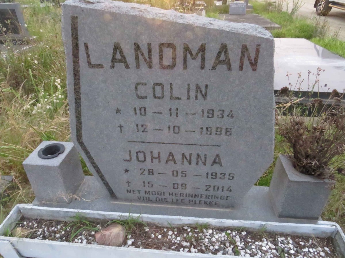 LANDMAN Colin 1934-1996 &amp; Johanna 1935-2014