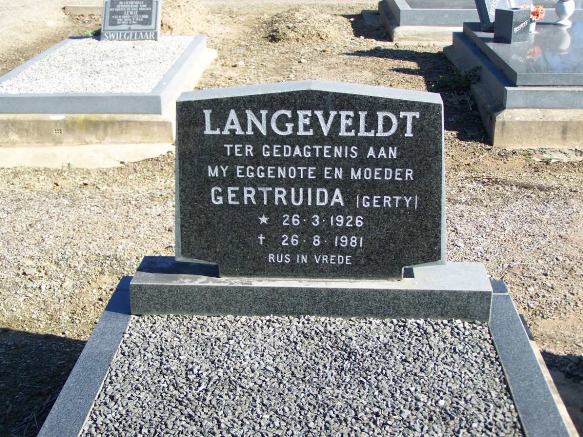 LANGEVELDT Gertruida 1926-1981