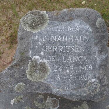 LANGE Thelma, de formerly GERRITSEN nee NAUHAUS 1908-1983