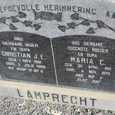 LAMPRECHT Christian J.E. 1901-1980 &amp; Maria E. 1912-1970