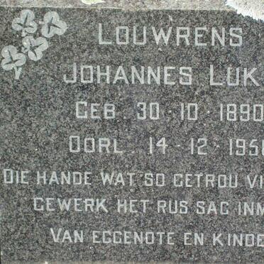 LUKE Louwrens Johannes 1890-1958