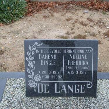 LANGE Barend Bingle, de 1917-1992 &amp; Noeline Fredrika FERREIRA 1917-
