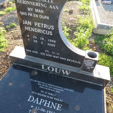 LOUW Jan Petrus Hendricus 1949-2005 & Daphne 1953-2009