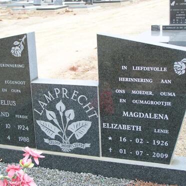 LAMPRECHT Cornelius Ferdinand 1924-1988 &amp; Magdalena Elizabeth 1926-2009