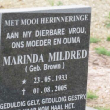 MULLER Marinda Mildred nee BROWN 1933-2005