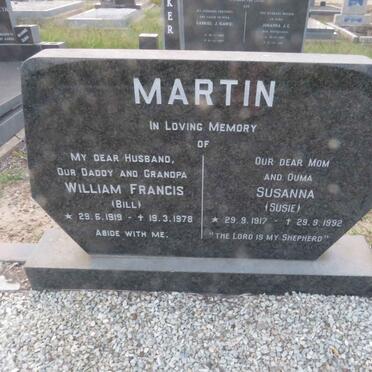 MARTIN William Francis 1919-1978 & Susanna 1917-1992