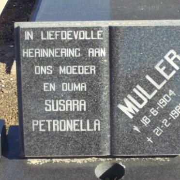 MULLER Susara Petronella 1904-1980