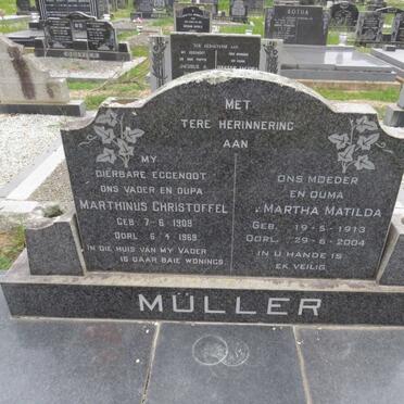MULLER Marthinus Christoffel 1909-1969 &amp; Martha Matilda 1913-2004