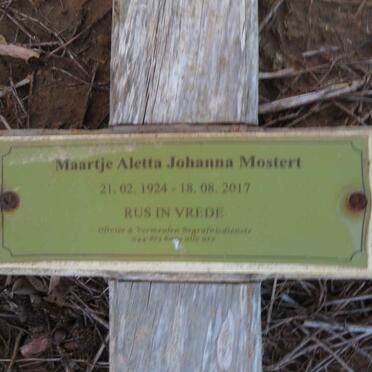 MOSTERT Maartje Aletta Johanna 1924-2017
