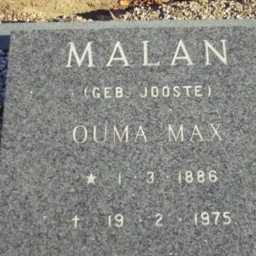 MALAN Max nee JOOSTE 1886-1975
