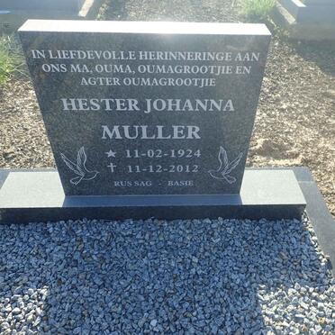 MULLER Hester Johanna 1924-2012