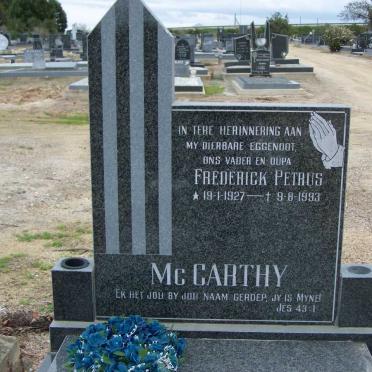 McCARTHY Frederick Petrus 1927-1993