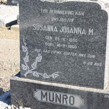 MUNRO Susanna Johanna M. 1890-1960