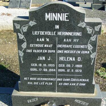 MINNIE Jan J. 1905-1984 &amp; Helena D. 1909-1970