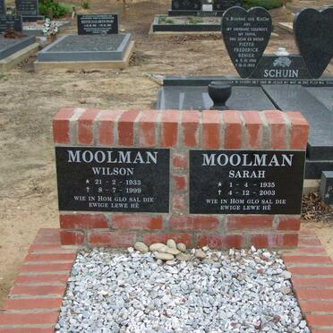 MOOLMAN Wilson 1933-1999 &amp; Sarah 1935-2003