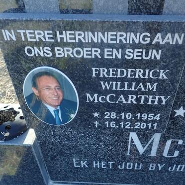 MCCARTHY Frederick William 1954-2011