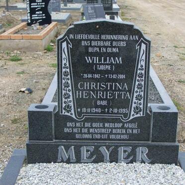 MEYER Willem 1942-2004 &amp; Christina Henrietta 1940-1995