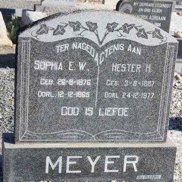 MEYER Sophia E.W. 1876-1965 :: MEYER Hester H. 1887-1977