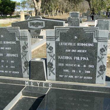MEYER Christian Johannes 1913-1989 &amp; Katrina Philipina VERWEY 1909-2001