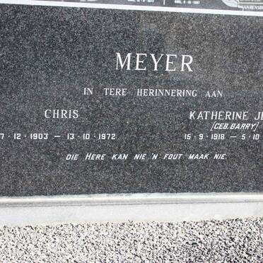 MEYER Chris 1903-1972 &amp; Katherine Jean BARRY 1918-2001