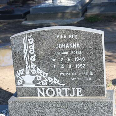NORTJE Johanna nee KOEN 1940-1992