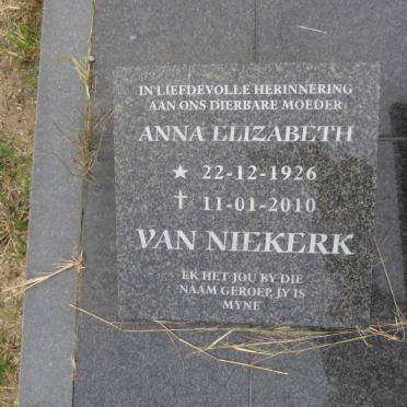 NIEKERK Anna Elizabeth, van 1926-2010