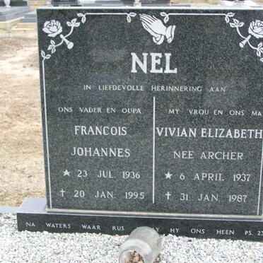 NEL Francois Johannes 1936-1995 &amp; Vivian Elizabeth ARCHER 1937-1987