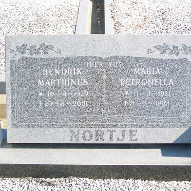 NORTJE Hendrik Marthinus 1929-2001 &amp; Maria Petronella 1921-1984