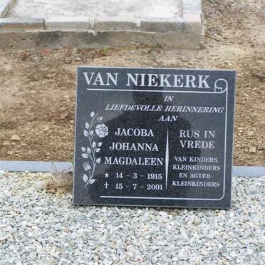 NIEKERK Jacoba Johanna Magdaleen, van 1915-2001