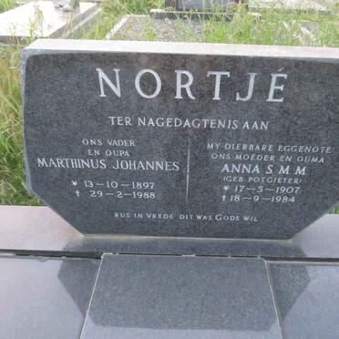 NORTJE Marthinus Johannes 1897-1988 & Anna S.M.M. POTGIETER 1907-1984