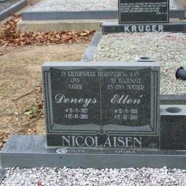 NICOLAISEN Deneys 1927-2003 &amp; Ellen 1928-2000