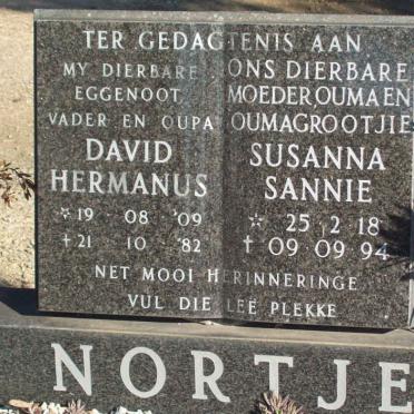 NORTJE David Hermanus 1909-1982 &amp; Susanna Sannie 1918-1994