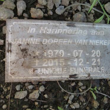 NIEKERK Janine Doreen, van 1979-2015