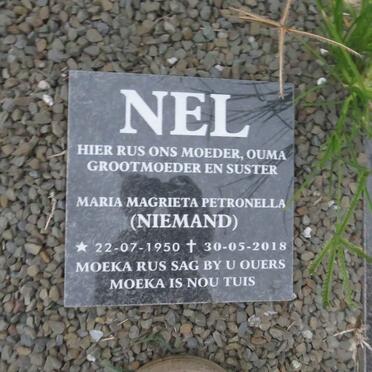 NEL Maria Magrieta Petronella nee NIEMAND 1950-2018