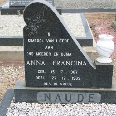 NAUDE  Anna Francina 1907-1989