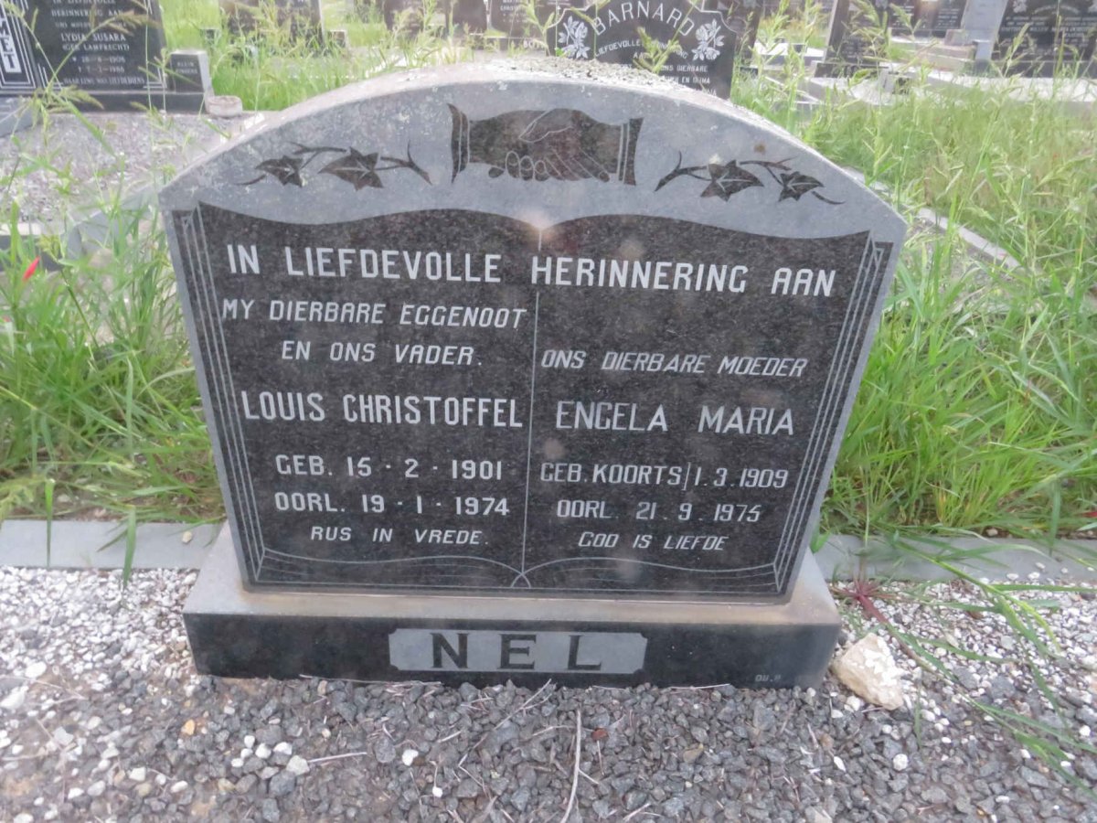 NEL Louis Christoffel 1901-1974 &amp; Engela Maria KOORTS 1909-1975