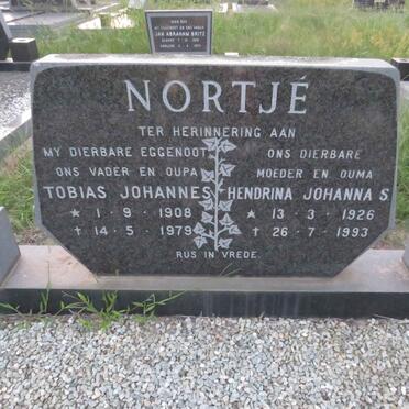 NORTJE Tobias Johannes 1908-1979 & Hendrina Johanna S. 1926-1993