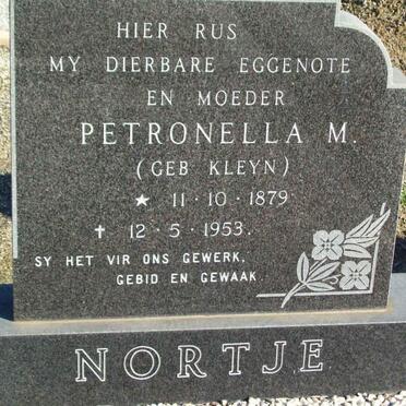 NORTJE Petronella M. nee KLEYN 1879-1953