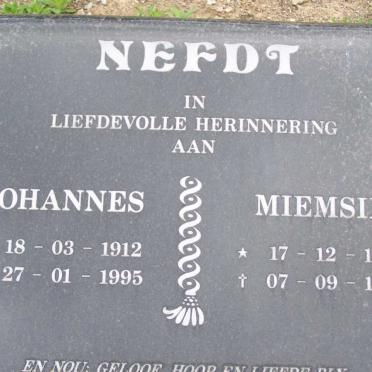 NEFDT Johannes 1912-1995 &amp; Miemsie 1920-1995