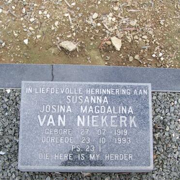 NIEKERK Susanna Josina Magdalina, van 1919-1993