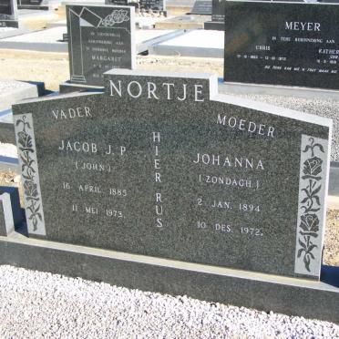 NORTJE Jacob J.P. 1885-1973 &amp; Johanna ZONDAGH 1894-1972