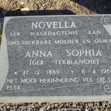 NOVELLA Anna Sophia nee TERBLANCHE 1889-1966