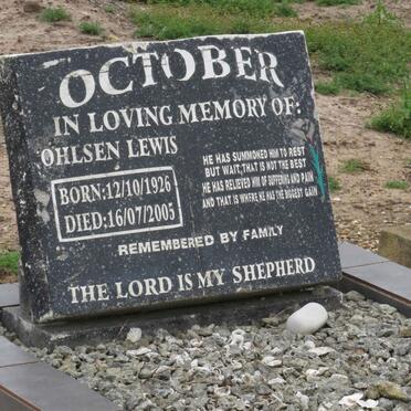 OCTOBER Ohlsen Lewis 1926-2005