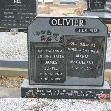 OLIVIER James Joppie 1920-1987 &amp; Maria Magdelena 1903-