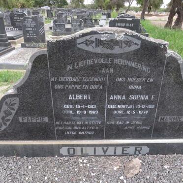 OLIVIER Albert 1913-1969 &amp; Anna Sophia F. NORTJE 1916-1978