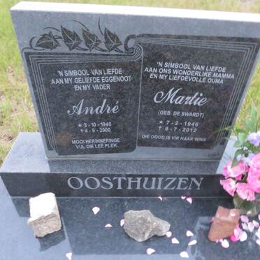 OOSTHUIZEN André 1940-2000 &amp; Martie DE SWARDT 1946-2012