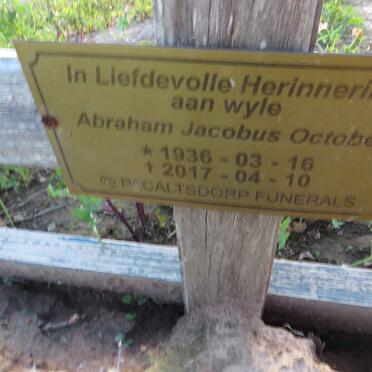 OCTOBER Abraham Jacobus 1936-2017