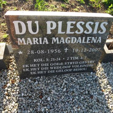 PLESSIS Maria Magdalena, du 1956-2007
