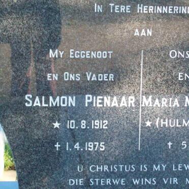 PIENAAR Salmon 1912-1975 &amp; Maria Magdalena HULME 1917-1996