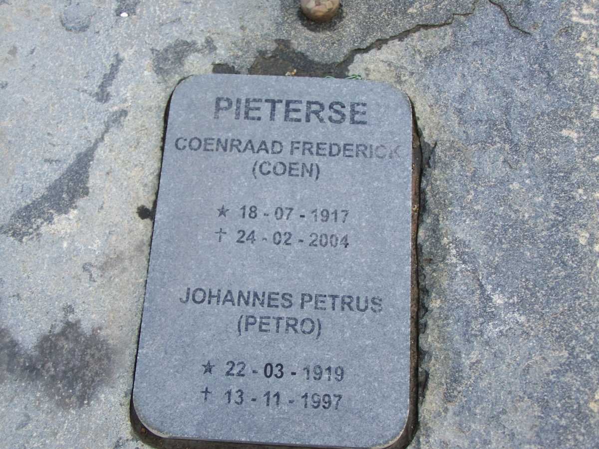 PIETERSE Coenraad Frederick 1917-2004 &amp; Johannes Petrus 1919-1997